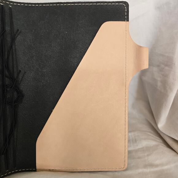 Chic Sparrow Journal Cover Black Leather Made in the USA Travelers Book *read* - Picture 5 of 12